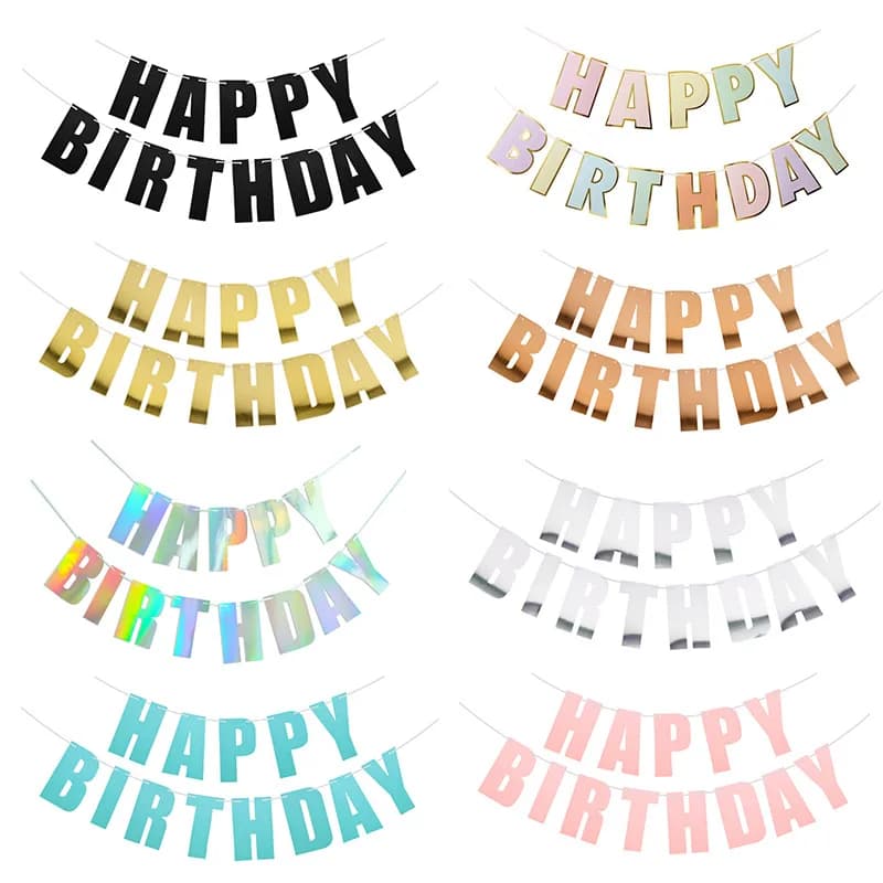 Colorful Happy Birthday Letter Banner Adults Kids Happy Birthday Party Decor Garlands Birthday Photo Props Banner Supplies