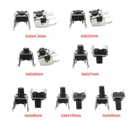 50Pcs/Lot 6x6mm Micro Tactile Push Button Switches 6*6*4.3/5/6/7/8/9/10/11/12/13mm DIP SMT 2 Pin 4 Pin Momentary Tact Key Switch