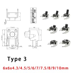 50Pcs/Lot 6x6mm Micro Tactile Push Button Switches 6*6*4.3/5/6/7/8/9/10/11/12/13mm DIP SMT 2 Pin 4 Pin Momentary Tact Key Switch