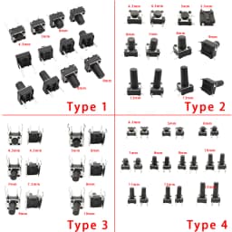 50Pcs/Lot 6x6mm Micro Tactile Push Button Switches 6*6*4.3/5/6/7/8/9/10/11/12/13mm DIP SMT 2 Pin 4 Pin Momentary Tact Key Switch