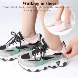 2/3cm Invisible Height Lifting Increase Insoles Silicone Elastic Heel Pad Foot Protection Men Women Heel Cushion Hidden Insole
