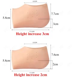 2/3cm Invisible Height Lifting Increase Insoles Silicone Elastic Heel Pad Foot Protection Men Women Heel Cushion Hidden Insole