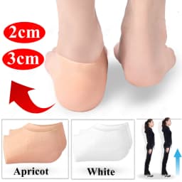 2/3cm Invisible Height Lifting Increase Insoles Silicone Elastic Heel Pad Foot Protection Men Women Heel Cushion Hidden Insole