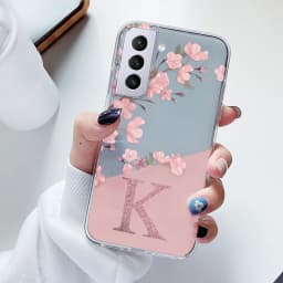 For Samsung Galaxy S22 S25 Plus Ultra S22+ Phone Case Soft Slim Luxury A-Z Letters Back Cover Funda Clear Bumper TPU Transparent