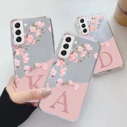 For Samsung Galaxy S22 S25 Plus Ultra S22+ Phone Case Soft Slim Luxury A-Z Letters Back Cover Funda Clear Bumper TPU Transparent