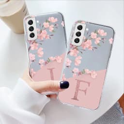 For Samsung Galaxy S22 S25 Plus Ultra S22+ Phone Case Soft Slim Luxury A-Z Letters Back Cover Funda Clear Bumper TPU Transparent