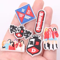 1-6pcs Mexico RBD Band PVC Accessories Shoes Charms Animals Lovely Panda Slippers Shoe Buckle fit Holiday Gift