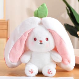 20-45cm New Strawberry Rabbit Plush Toys Kawaii Soft Bunny Hiding in Carrot Bag Stuffed Doll Novel Gifts for Children Room Decor