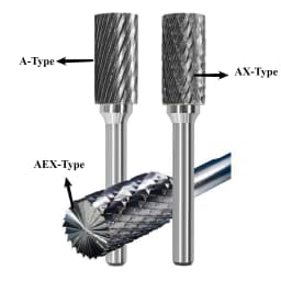 6mm A/AX Type Cylinder Head Tungsten Carbide Alloy Rotary File Drill Milling Carving Bit Point Burr Die Grinder Abrasive Tools