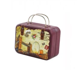 Vintage Suitcase Shape Metal Candy Storage Box Wedding Favor Tin Cable Organizer Container Tin Boxes Gift Storage