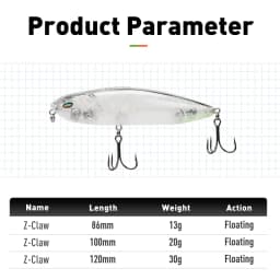 LEYDUN Z-Claw Floating Pencil Fishing Lures 86mm 100mm 120mm Topwater Hard Baits Surface Stickbait Good Action Bass Wobblers