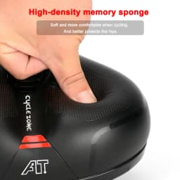 Hollow Breathable Bicycle Saddle Men Women MTB Road Bike Saddle Shock Absorbing Comfortable Big Butt Bike Seat Safety Warning