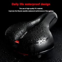 Hollow Breathable Bicycle Saddle Men Women MTB Road Bike Saddle Shock Absorbing Comfortable Big Butt Bike Seat Safety Warning