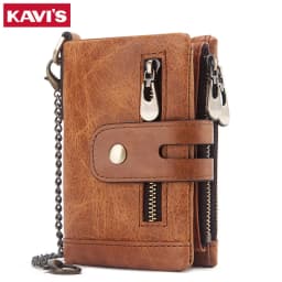 Fashion Women Wallet Genuine Leather Female Clutch Wallets Hasp Double Zipper Design Short Coin Pocket ID Card Holder Purse