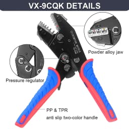 WOZOBUY Crimping Tool Set - Ratcheting Wire Crimper - for Heat Shrink, Non-Insulated, Open Barrel, Flag, Ferrule Connectors