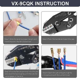 WOZOBUY Crimping Tool Set - Ratcheting Wire Crimper - for Heat Shrink, Non-Insulated, Open Barrel, Flag, Ferrule Connectors