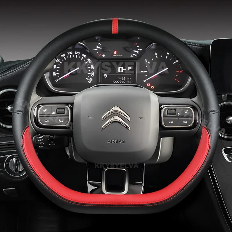 D Type Steering Wheel Cover For Citroen C3 II III 2009 - 2019 2020 C3 AIRCROSS 2017 2018 2019 2020 2021 Berlingo 3 C4 Picasso 2