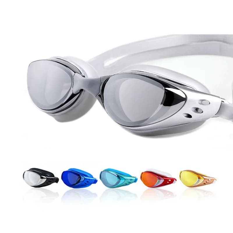 Electroplating Myopia -1~-10 Swimming Glasses Men Women Anti-Fog ArenaBlack Ash Waterproof Flat Diving Glasses Goggles