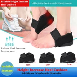 1-3cm Invisible Height Increase Silicone Socks Gel Heel Pad Orthopedic Arch Support Heel Cushion Soles Insole Foot Unisex
