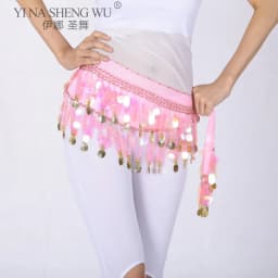 Belly Dance Sequined Waist Chain Copper Coin Waist Scarf Indian Dance Performance Clothing Accessories 10-color Hip Scarf