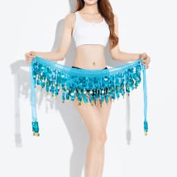 Belly Dance Sequined Waist Chain Copper Coin Waist Scarf Indian Dance Performance Clothing Accessories 10-color Hip Scarf