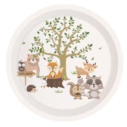Woodland Animal Disposable Tableware Wild Forest Bear Fox Plate Cup Napkin Jungle Safari Happy Birthday Party Decor Kid Boy Girl