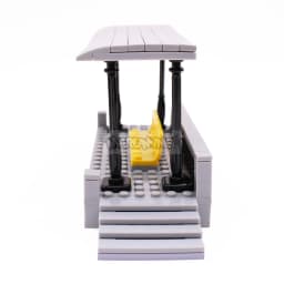 Marumine MOC City Train Railway Station Build Brick Model Kit Traffic Waiting Booth DIY Construction Block Set Christmas Gift