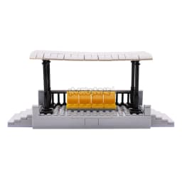 Marumine MOC City Train Railway Station Build Brick Model Kit Traffic Waiting Booth DIY Construction Block Set Christmas Gift