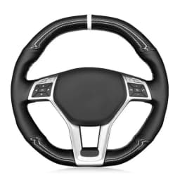Customized Car Steering Wheel Cover Carbon Fiber Braid For Mercedes-Benz A45 CLA45 C63 E63 CLS63 SLK55 SL 63 65 GLA45 AMG