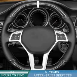 Customized Car Steering Wheel Cover Carbon Fiber Braid For Mercedes-Benz A45 CLA45 C63 E63 CLS63 SLK55 SL 63 65 GLA45 AMG