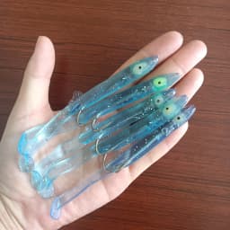 DUODUOYU 5pcs Eel Shad Fishing Lure 115mm/4g Soft Bait with Sharp Hook Set for Bass Fishing Rig Sinker Soft Bait Wobblers Pesca