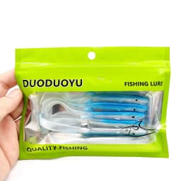 DUODUOYU 5pcs Eel Shad Fishing Lure 115mm/4g Soft Bait with Sharp Hook Set for Bass Fishing Rig Sinker Soft Bait Wobblers Pesca