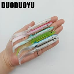 DUODUOYU 5pcs Eel Shad Fishing Lure 115mm/4g Soft Bait with Sharp Hook Set for Bass Fishing Rig Sinker Soft Bait Wobblers Pesca