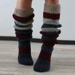 Women's Wool Knee Socks Leg Warmers Fashion Y2K Leggings Striped Long Knee Knitted Stacked Socks Women Winter Accessories