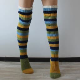 Women's Wool Knee Socks Leg Warmers Fashion Y2K Leggings Striped Long Knee Knitted Stacked Socks Women Winter Accessories