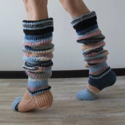 Women's Wool Knee Socks Leg Warmers Fashion Y2K Leggings Striped Long Knee Knitted Stacked Socks Women Winter Accessories