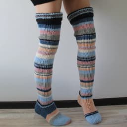 Women's Wool Knee Socks Leg Warmers Fashion Y2K Leggings Striped Long Knee Knitted Stacked Socks Women Winter Accessories