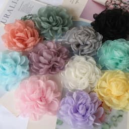 5PCS/Lot 9.5CM Handmade Large Chiffon Fabric Artificial Flower For Wedding Dress Hats Decoration