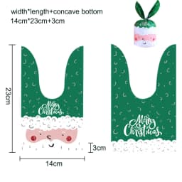 10/20pcs Merry Christmas Rabbit Ear Candy Bags Carton Santa Claus Snowman Cookie Bags For Xmas Noel Gifts Packing Supplies