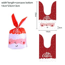 10/20pcs Merry Christmas Rabbit Ear Candy Bags Carton Santa Claus Snowman Cookie Bags For Xmas Noel Gifts Packing Supplies