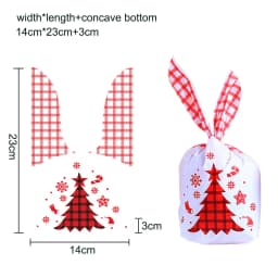 10/20pcs Merry Christmas Rabbit Ear Candy Bags Carton Santa Claus Snowman Cookie Bags For Xmas Noel Gifts Packing Supplies