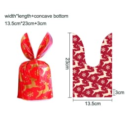 10/20pcs Merry Christmas Rabbit Ear Candy Bags Carton Santa Claus Snowman Cookie Bags For Xmas Noel Gifts Packing Supplies