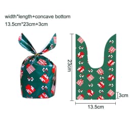 10/20pcs Merry Christmas Rabbit Ear Candy Bags Carton Santa Claus Snowman Cookie Bags For Xmas Noel Gifts Packing Supplies