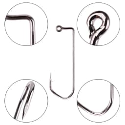 100pcs 7150 Jig Fishing Hooks Barbed Black Hook High Carbon Steel Pesca Barbarian 90 Degree Fishhook Size 6/0# to 1# Hook