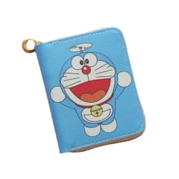Hot Sale Doraemon Short Pouch Anime Printe Cute Wallet Cartoon Card Holder Mini Zipper Coin Purse Kawaii Purses Keychains Case