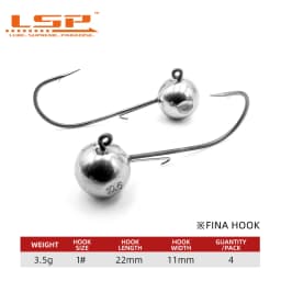 LSP Jig Head Fishing Hook 1.8g 2.7g 3.5g 5.3g 7g 10.5g Barbed Fishhook Fishing Tackle Accessories Kit Pesca