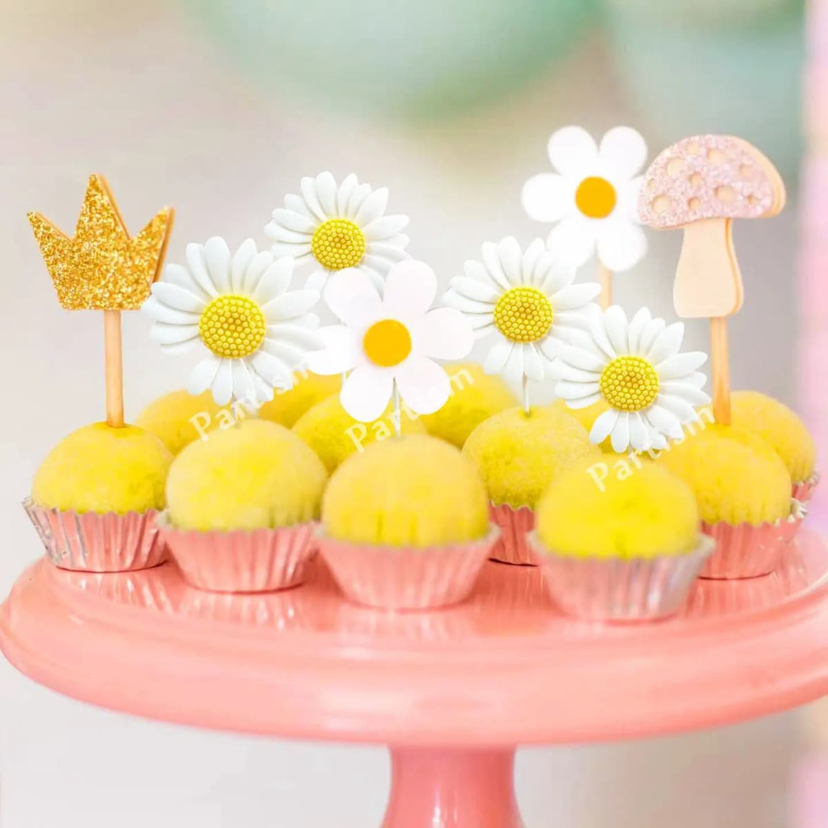 1set Resin Daisy Cake Topper Multi Size Daisy Flower Balloons for Girl‘s Birthday Party Cake Decorations Wedding Cake Decor