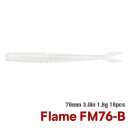 TSURINOYA Soft Bait Fishing Lure FLAME 3.0in 1.8g 18pcs Silicone Worm Bass Pike Light Game Fishing Rig Tackle Swimbait