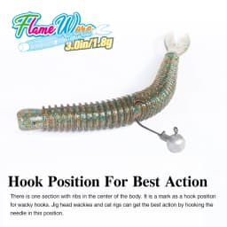 TSURINOYA Soft Bait Fishing Lure FLAME 3.0in 1.8g 18pcs Silicone Worm Bass Pike Light Game Fishing Rig Tackle Swimbait