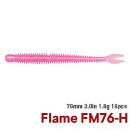 TSURINOYA Soft Bait Fishing Lure FLAME 3.0in 1.8g 18pcs Silicone Worm Bass Pike Light Game Fishing Rig Tackle Swimbait